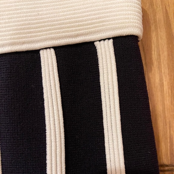 Ann Taylor Navy Blue & White Stipe Pencil Skirt - Picture 3 of 4